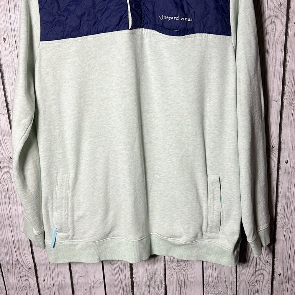 Vineyard Vines Blue Snap Quilted Full Zip Packable Hooded Jacket size medium - Picture 3 of 11